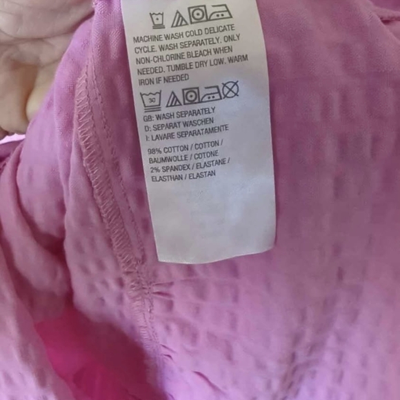 D&Co Women's Pink Tiered Square-Neck Top Size S - Picture 5 of 5